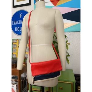 GAP leather convertible fold over crossbody/clutch